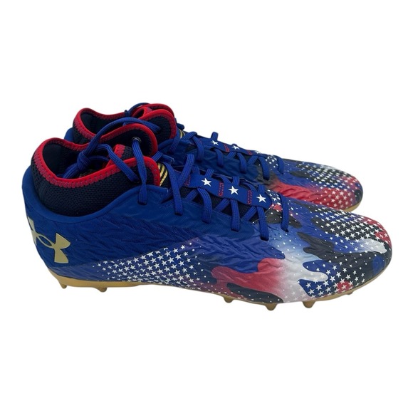 Under Armour Spotlight Clone 4 MC USA Football Cleats Men Sz 12 Blue 3027296-400